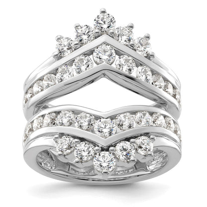 14K Weißgold Ring-Schutz mit zweireihigen Laborgezüchteten Diamanten, 2,33 ct., VS/SI+ G+