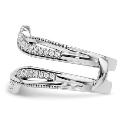 14K Weißgold Ring-Guard mit gedrehtem Design und 0,33 ct. Diamanten aus Laborzucht, VS/SI+ G+