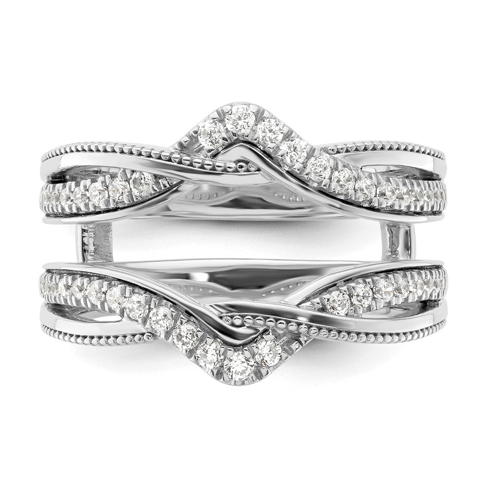 14K Weißgold Ring-Guard mit gedrehtem Design und 0,33 ct. Diamanten aus Laborzucht, VS/SI+ G+
