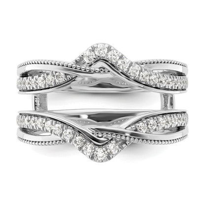 14K Weißgold Ring-Guard mit gedrehtem Design und 0,33 ct. Diamanten aus Laborzucht, VS/SI+ G+