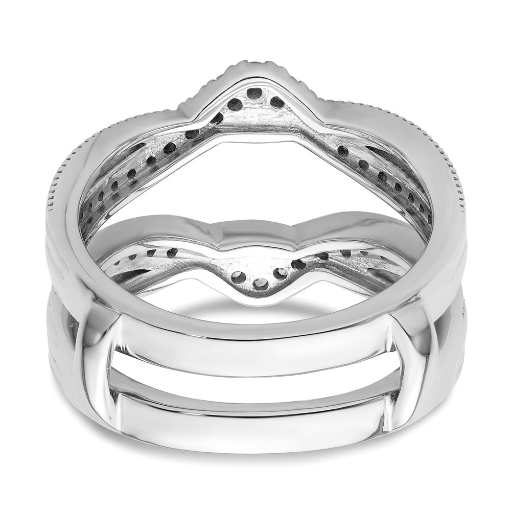 14K Weißgold Ring-Guard mit gedrehtem Design und 0,33 ct. Diamanten aus Laborzucht, VS/SI+ G+