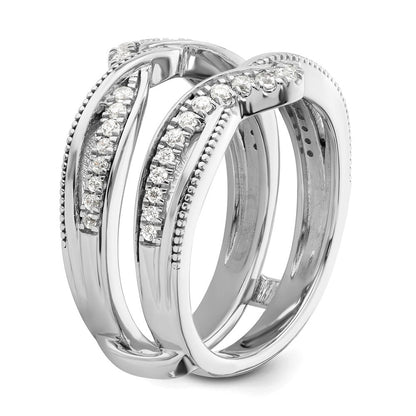 14K Weißgold Ring-Guard mit gedrehtem Design und 0,33 ct. Diamanten aus Laborzucht, VS/SI+ G+