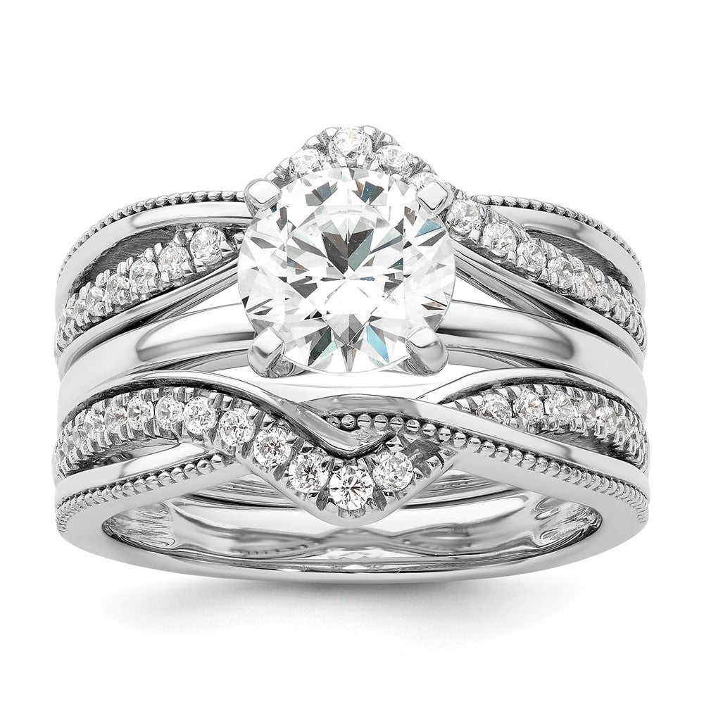 14K Weißgold Ring-Guard mit gedrehtem Design und 0,33 ct. Diamanten aus Laborzucht, VS/SI+ G+
