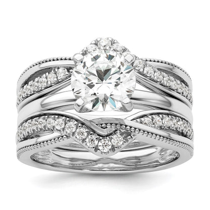 14K Weißgold Ring-Guard mit gedrehtem Design und 0,33 ct. Diamanten aus Laborzucht, VS/SI+ G+