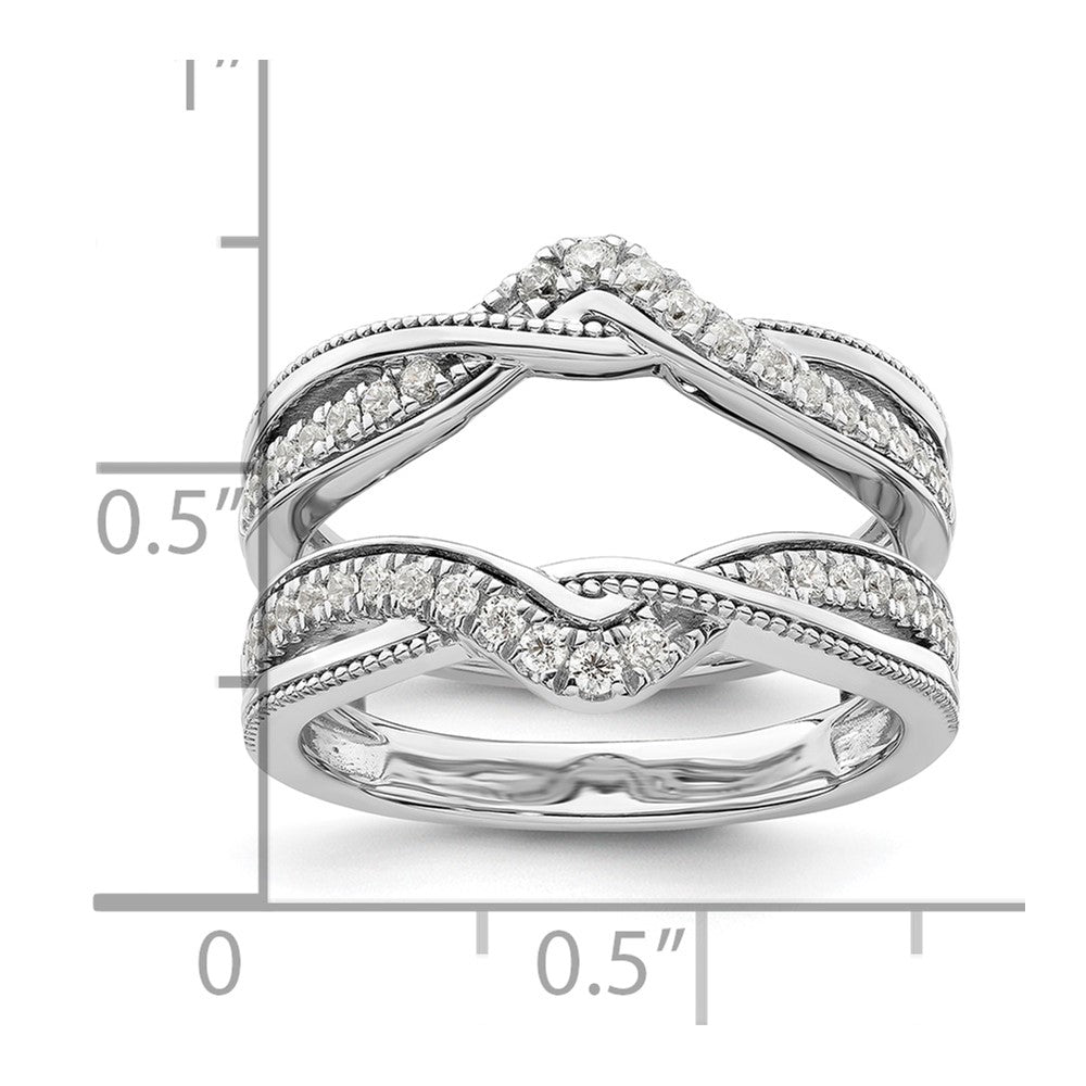 14K Weißgold Ring-Guard mit gedrehtem Design und 0,33 ct. Diamanten aus Laborzucht, VS/SI+ G+