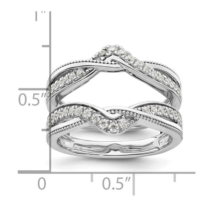 14K Weißgold Ring-Guard mit gedrehtem Design und 0,33 ct. Diamanten aus Laborzucht, VS/SI+ G+