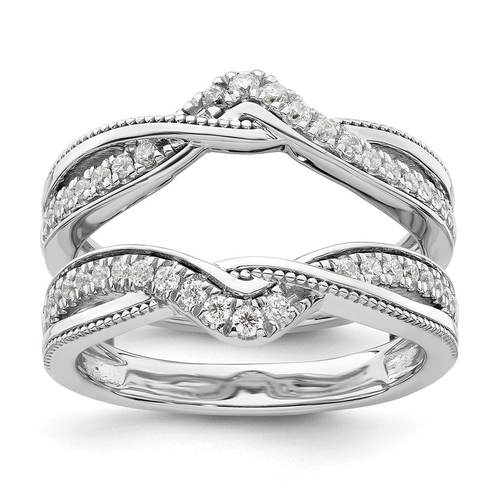 14K Weißgold Ring-Guard mit gedrehtem Design und 0,33 ct. Diamanten aus Laborzucht, VS/SI+ G+