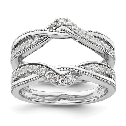 14K Weißgold Ring-Guard mit gedrehtem Design und 0,33 ct. Diamanten aus Laborzucht, VS/SI+ G+