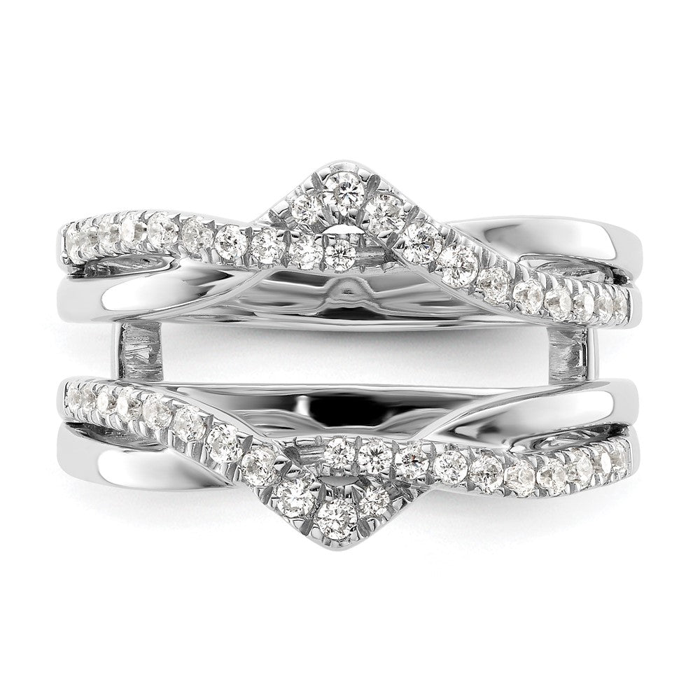 14K Weißgold 3/8 Karat Im Labor Gezüchtet Diamant Vs/si+ G+ Komplett Gedreht Ring Guard