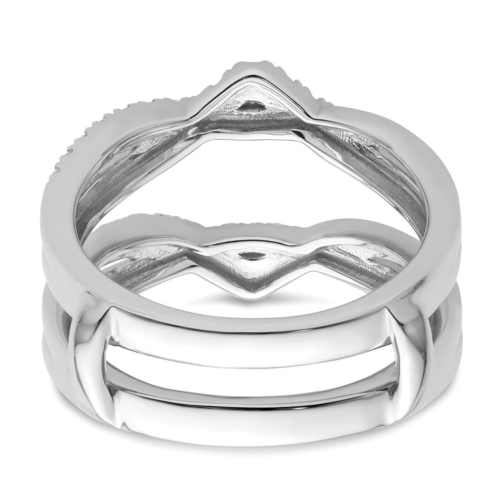 14K Weißgold 3/8 Karat Im Labor Gezüchtet Diamant Vs/si+ G+ Komplett Gedreht Ring Guard