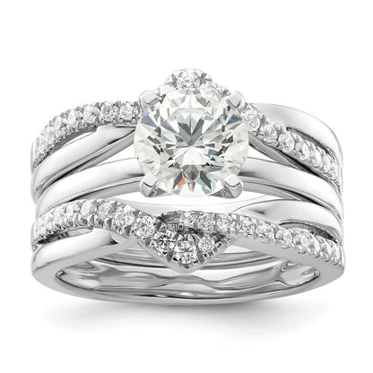 14K Weißgold 3/8 Karat Im Labor Gezüchtet Diamant Vs/si+ G+ Komplett Gedreht Ring Guard