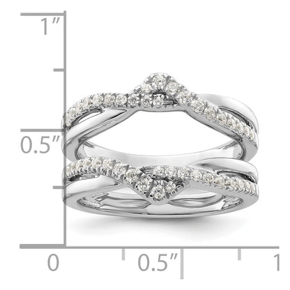 14K Weißgold 3/8 Karat Im Labor Gezüchtet Diamant Vs/si+ G+ Komplett Gedreht Ring Guard