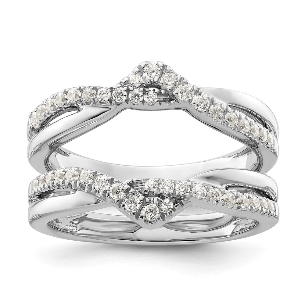 14K Weißgold 3/8 Karat Im Labor Gezüchtet Diamant Vs/si+ G+ Komplett Gedreht Ring Guard