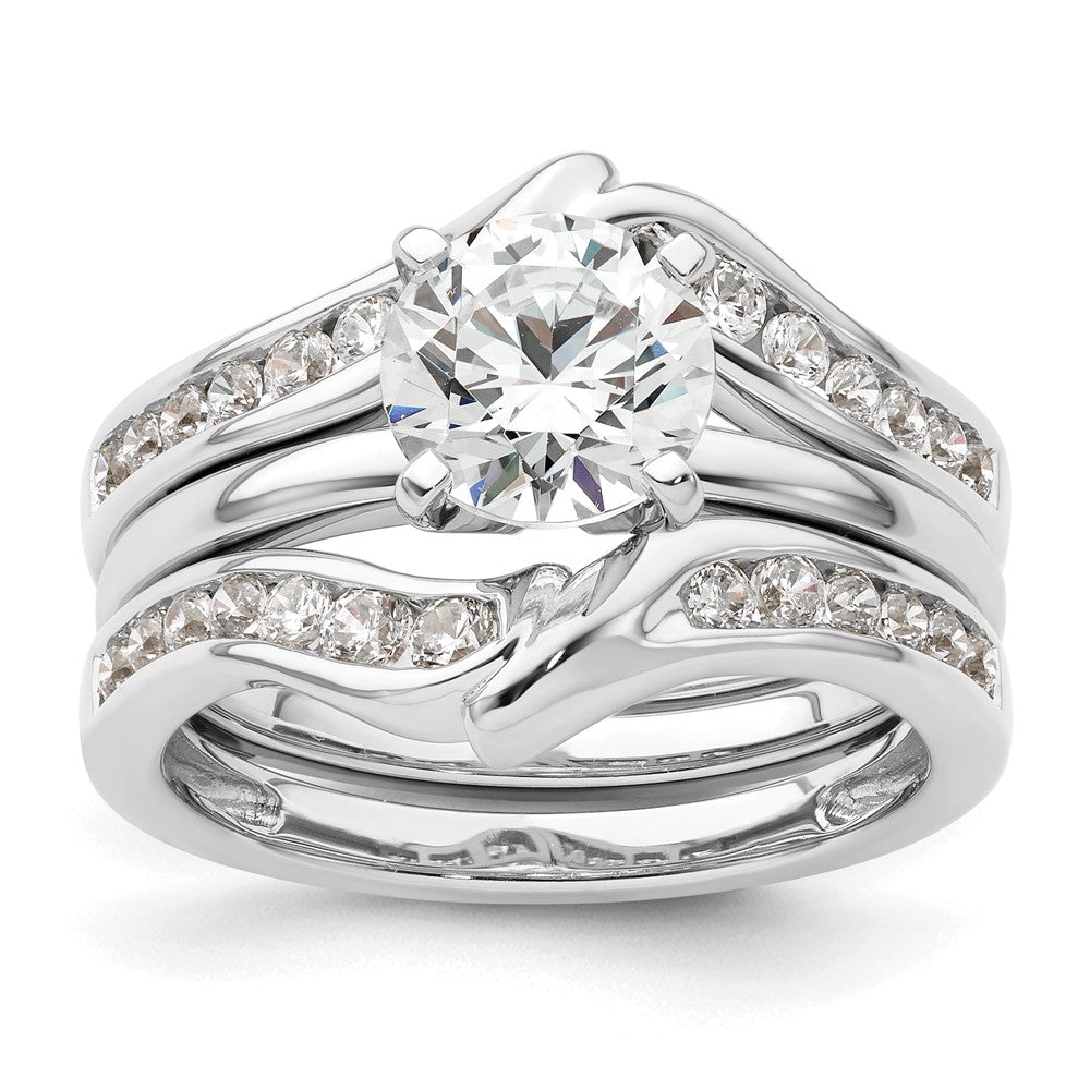 14K Weißgold Ringschutz mit 0,625 ct. im Labor gezüchteten Diamanten VS/SI+ G+