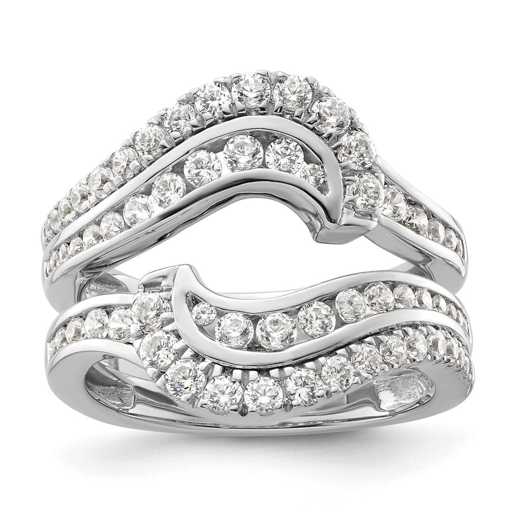 14K Weißgold Laborgezüchteter Diamant 1,2 ct. VS/SI+ G+ Doppelreihiger Ringschutz