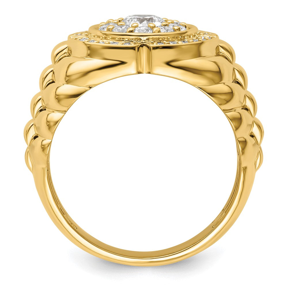 10K Gelbgold 1,2 ct. Laborgezüchteter Diamant VS/SI+ G+ Herren-Cluster-Ring