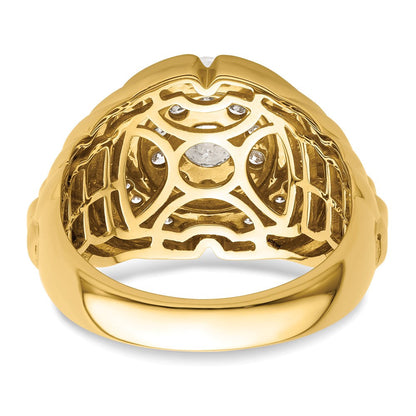 10K Gelbgold 1,2 ct. Laborgezüchteter Diamant VS/SI+ G+ Herren-Cluster-Ring