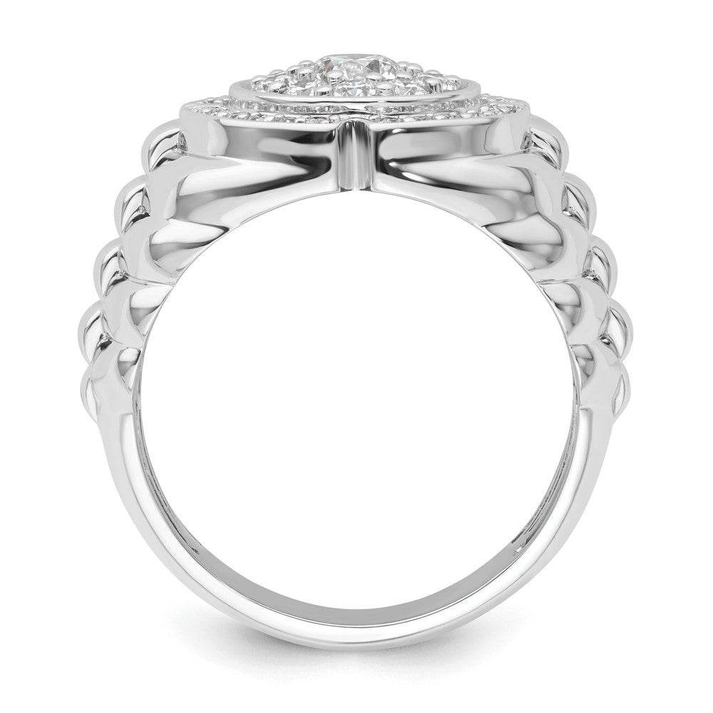 10K-Weißgold-Ring mit 1,2 ct. Laborgezüchteten Diamanten VS/SI+ G+, Cluster-Fassung, für Herren