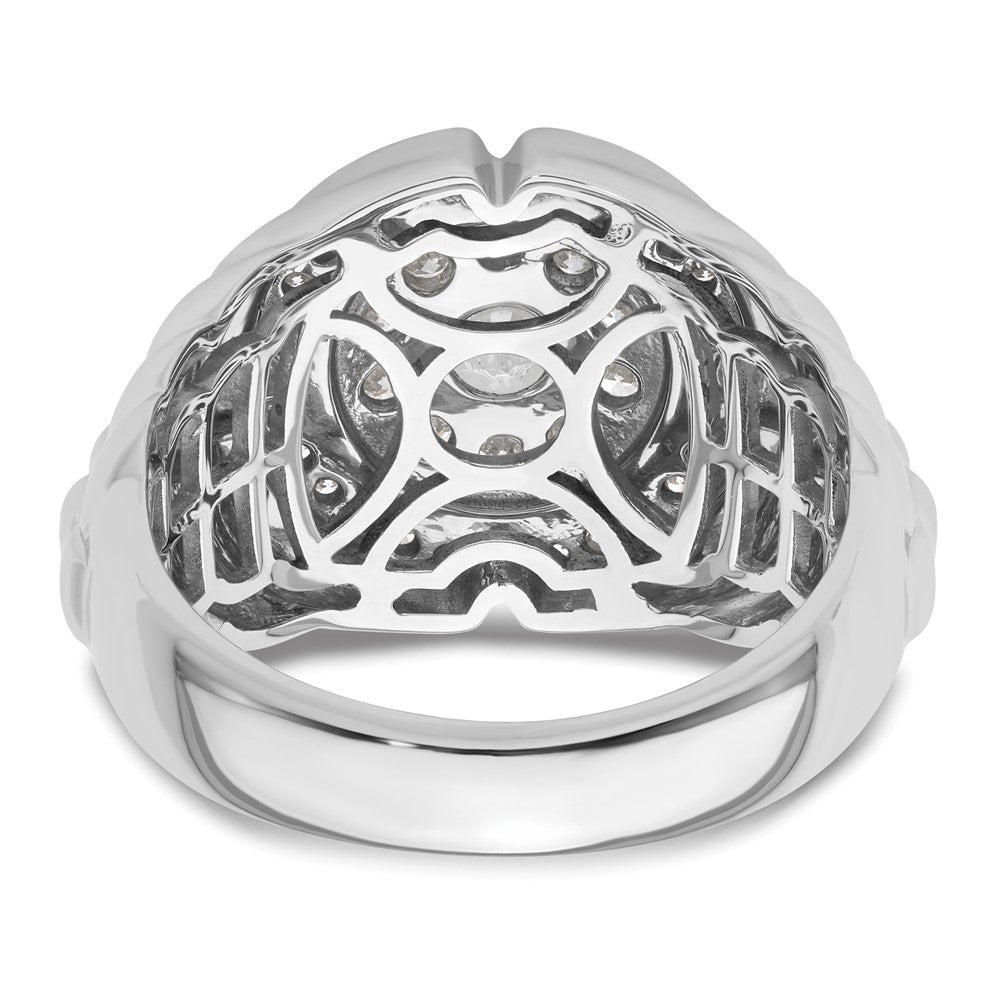 10K-Weißgold-Ring mit 1,2 ct. Laborgezüchteten Diamanten VS/SI+ G+, Cluster-Fassung, für Herren