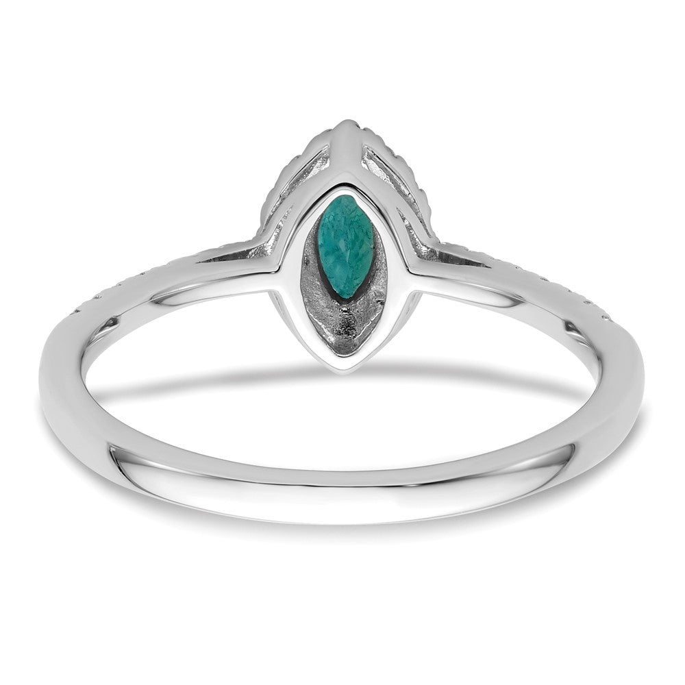 14K Weißgold Ring mit 0,2 ct. im Labor gezüchteten Diamanten VS/SI+ G+ und im Labor gezüchtetem Alexandrit, Juni-Geburtsstein
