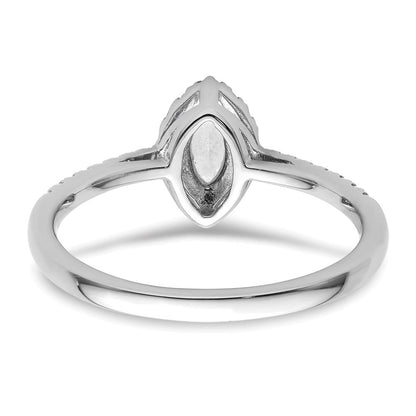 14K Weißgold Ring mit 0,2 ct. im Labor gezüchteten Diamanten VS/SI+ G+ und Weißem Saphir, Geburtsstein April