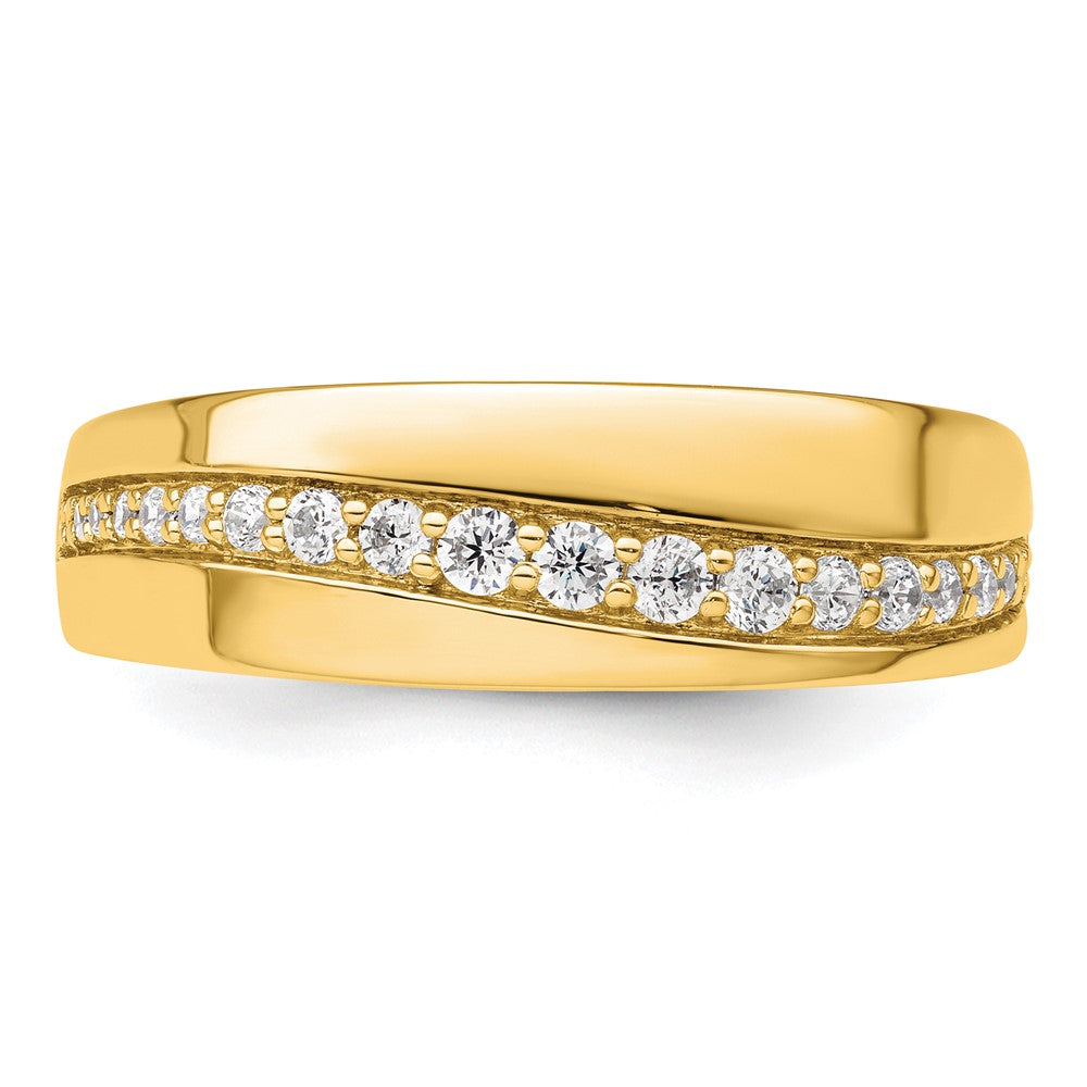 True Origin 14K Gelbgold Herren 3/8 Karat Im Labor Gezüchtet Diamant Vs+ F+ Komplett Ehering Ring