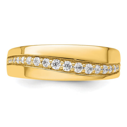 True Origin 14K Gelbgold Herren 3/8 Karat Im Labor Gezüchtet Diamant Vs+ F+ Komplett Ehering Ring
