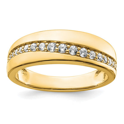 True Origin 14K Gelbgold Herren 3/8 Karat Im Labor Gezüchtet Diamant Vs+ F+ Komplett Ehering Ring