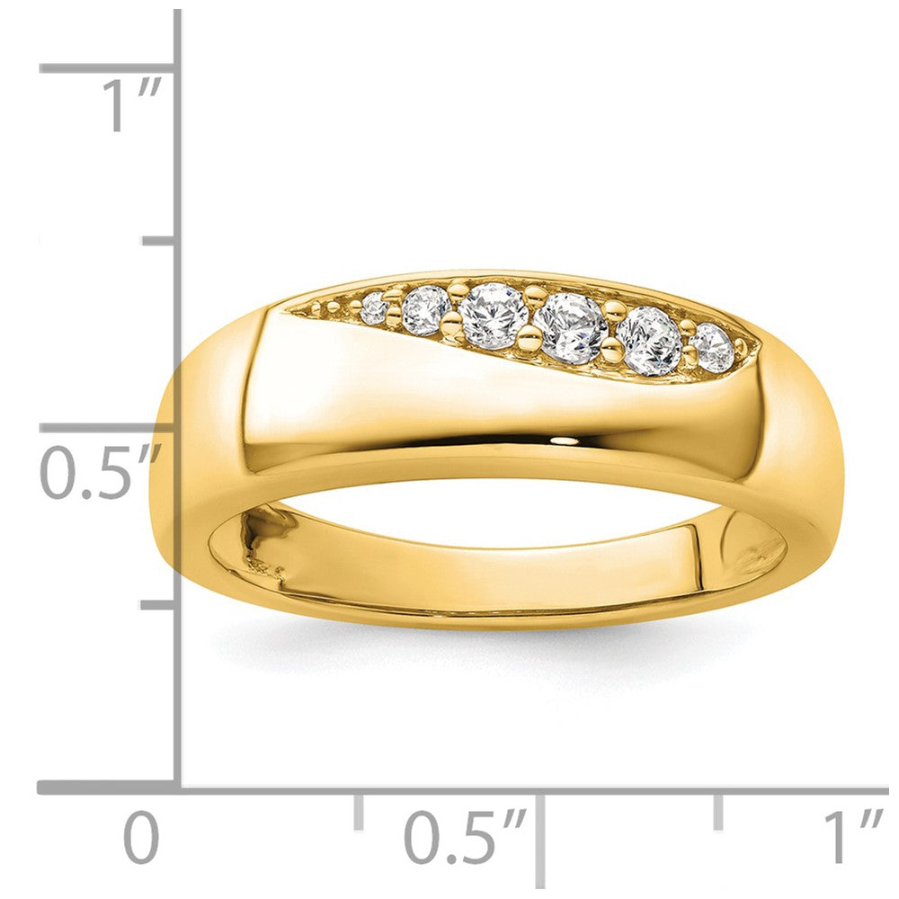 True Origin 14K Gelbgold Herren 1/4 Karat Im Labor Gezüchtet Diamant Vs+ F+ Komplett Ehering Ring