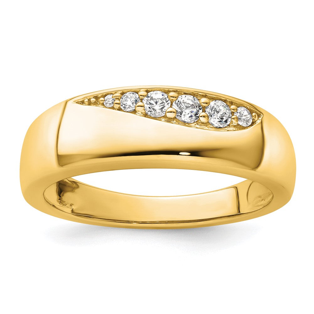 True Origin 14K Gelbgold Herren 1/4 Karat Im Labor Gezüchtet Diamant Vs+ F+ Komplett Ehering Ring