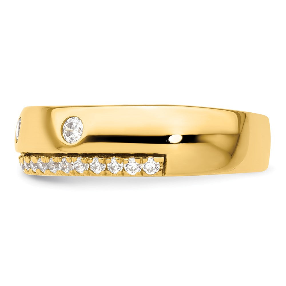 True Origin 14K Gelbgold Herren 1/2 Karat Im Labor Gezüchtet Diamant Vs+ F+ Komplett Ehering Ring