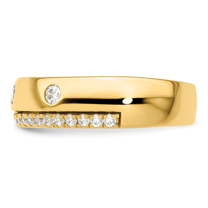 True Origin 14K Gelbgold Herren 1/2 Karat Im Labor Gezüchtet Diamant Vs+ F+ Komplett Ehering Ring