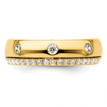 True Origin 14K Gelbgold Herren 1/2 Karat Im Labor Gezüchtet Diamant Vs+ F+ Komplett Ehering Ring