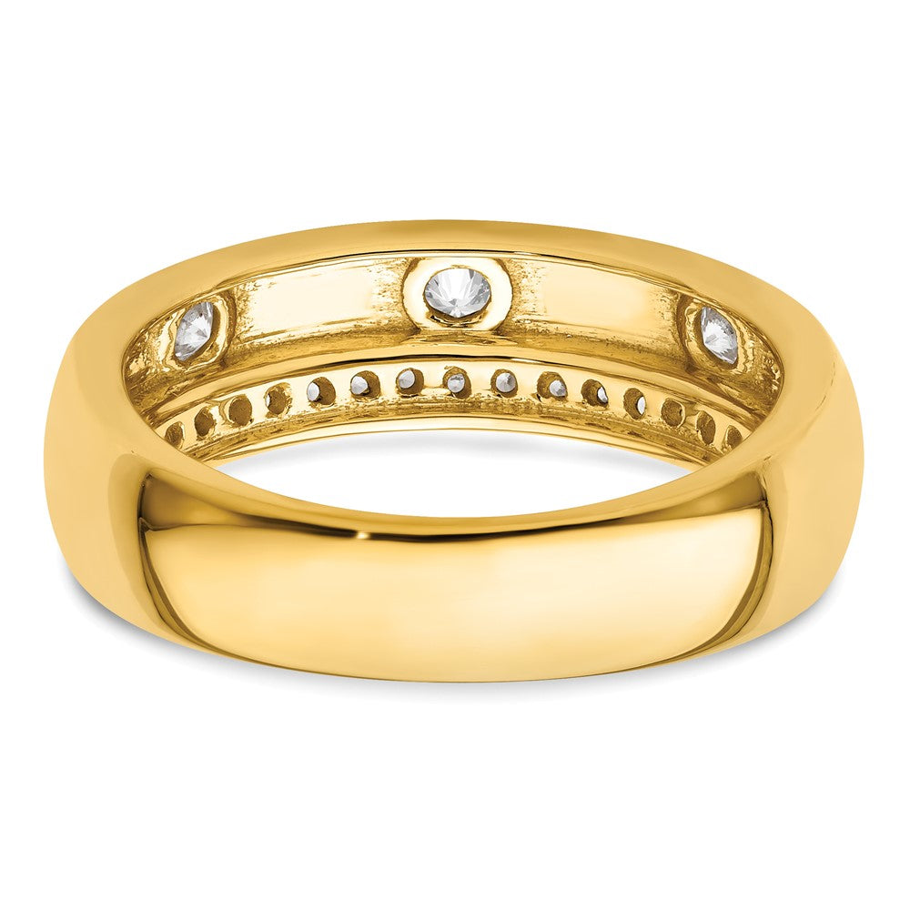 True Origin 14K Gelbgold Herren 1/2 Karat Im Labor Gezüchtet Diamant Vs+ F+ Komplett Ehering Ring