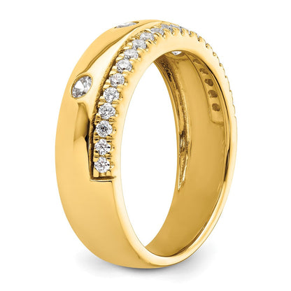 True Origin 14K Gelbgold Herren 1/2 Karat Im Labor Gezüchtet Diamant Vs+ F+ Komplett Ehering Ring
