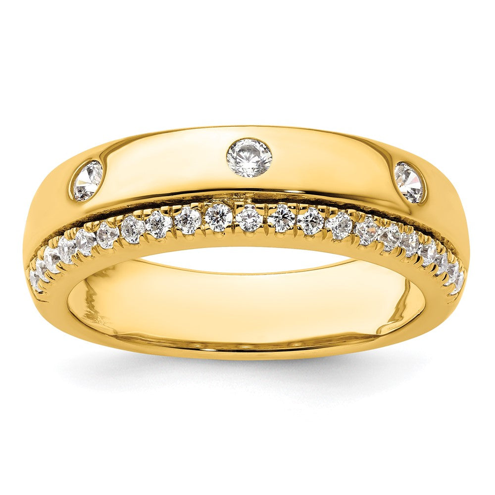 True Origin 14K Gelbgold Herren 1/2 Karat Im Labor Gezüchtet Diamant Vs+ F+ Komplett Ehering Ring