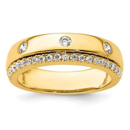True Origin 14K Gelbgold Herren 1/2 Karat Im Labor Gezüchtet Diamant Vs+ F+ Komplett Ehering Ring