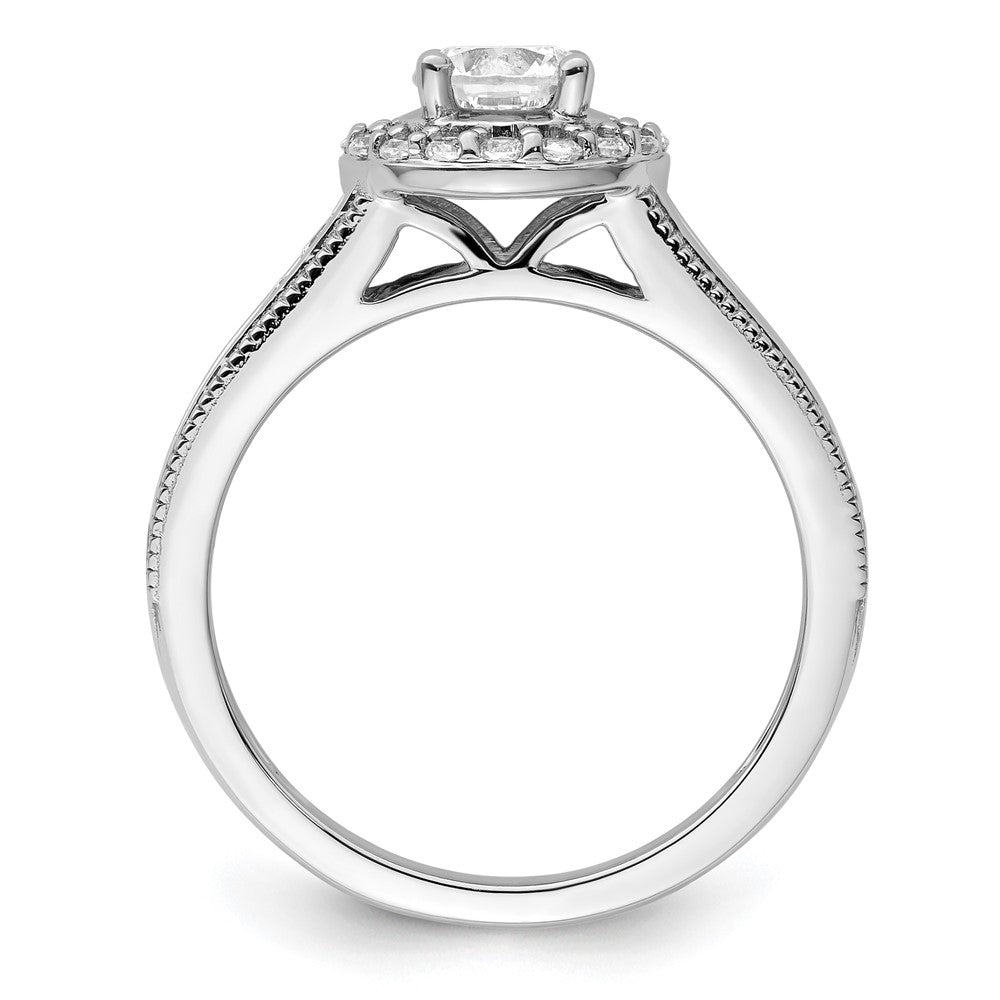 14K Weißgold 1 ct. Labordiamant VS/SI+ G+ Rund Halo-Verlobungsring
