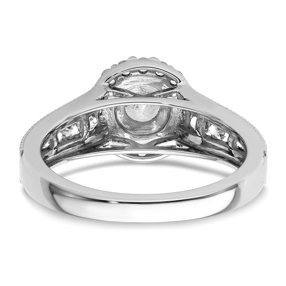 14K Weißgold 1 ct. Labordiamant VS/SI+ G+ Rund Halo-Verlobungsring