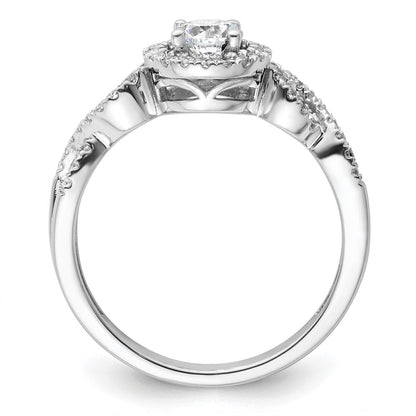 14K Weißgold 0,625 ct. Labor gezüchteter Diamant VS/SI+ G+ Rund Fancy Halo Verlobungsring