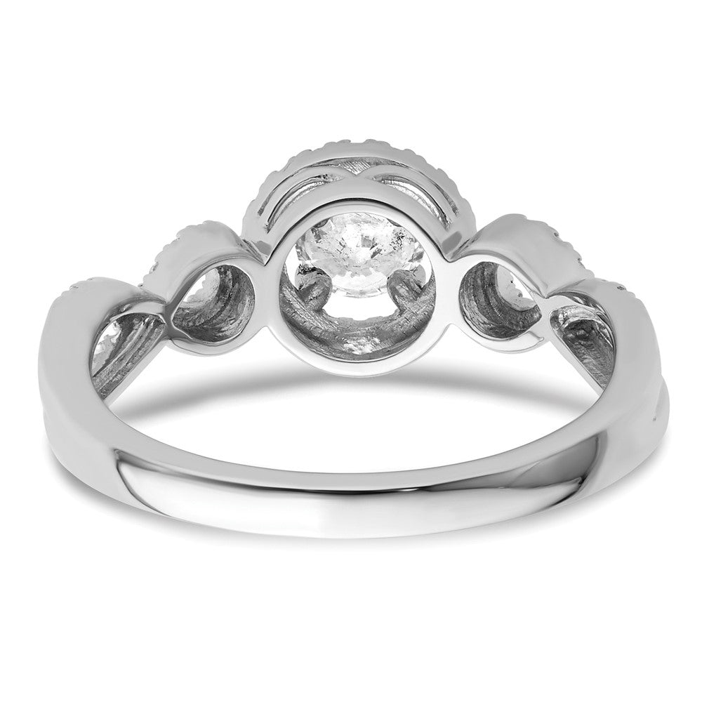 14K Weißgold 0,625 ct. Labor gezüchteter Diamant VS/SI+ G+ Rund Fancy Halo Verlobungsring