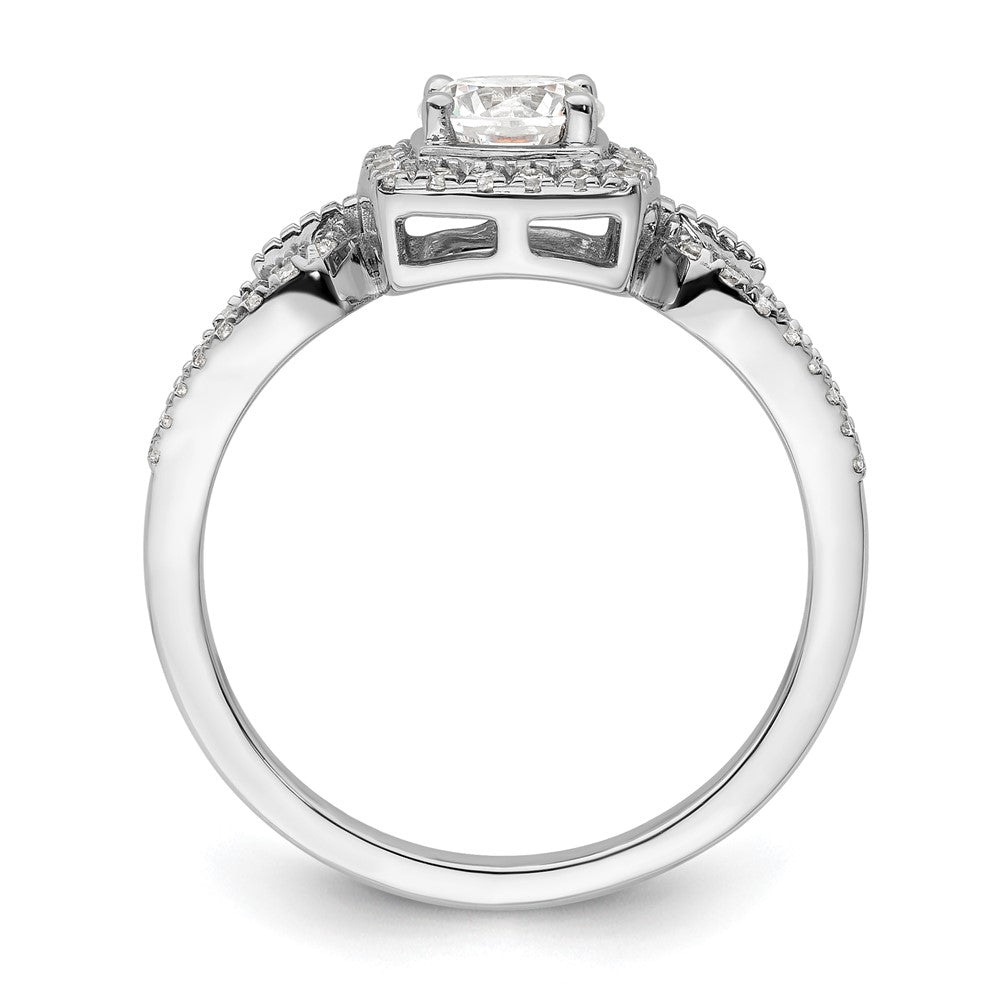 14K Weißgold Verlobungsring mit Halo, 0,75 ct. Laborgezüchteten Diamanten im Rundschliff, VS/SI+ G+