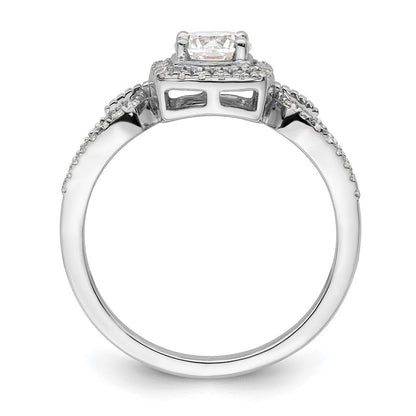 14K Weißgold Verlobungsring mit Halo, 0,75 ct. Laborgezüchteten Diamanten im Rundschliff, VS/SI+ G+