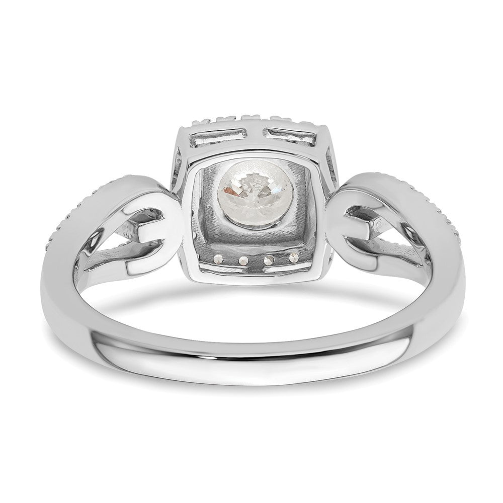 14K Weißgold Verlobungsring mit Halo, 0,75 ct. Laborgezüchteten Diamanten im Rundschliff, VS/SI+ G+