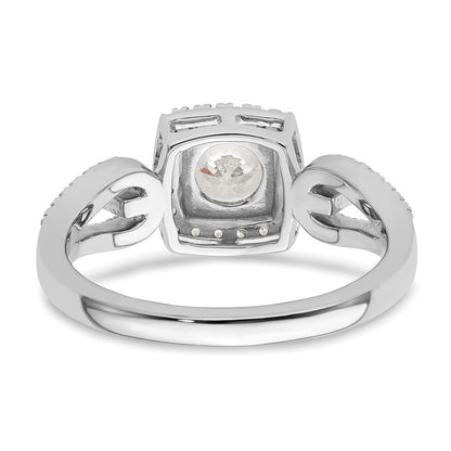 14K Weißgold Verlobungsring mit Halo, 0,75 ct. Laborgezüchteten Diamanten im Rundschliff, VS/SI+ G+