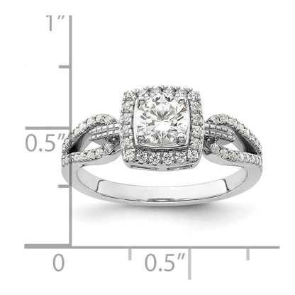14K Weißgold Verlobungsring mit Halo, 0,75 ct. Laborgezüchteten Diamanten im Rundschliff, VS/SI+ G+