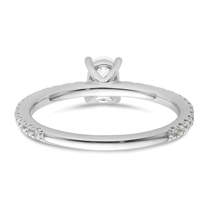 14K Weißgold Verlobungsring mit 0,75 ct. Laborgezüchteten Diamanten VS/SI+ G+ im Ovalschliff, gemeinsame Krappenfassung