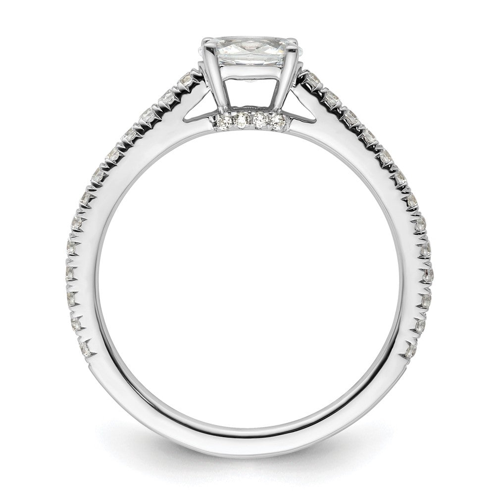 14K Weißgold Verlobungsring mit 0,75 ct. im Labor gezüchteten Diamanten VS/SI+ G+ im East-West-Ovalschliff