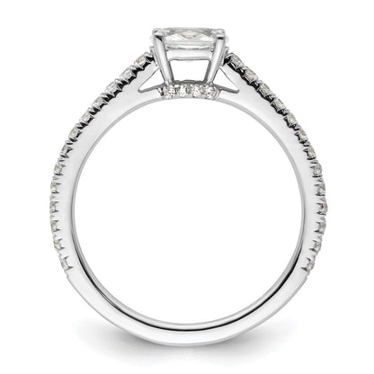 14K Weißgold Verlobungsring mit 0,75 ct. im Labor gezüchteten Diamanten VS/SI+ G+ im East-West-Ovalschliff