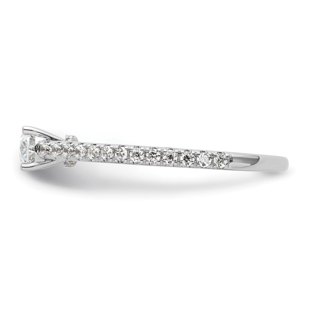 14K Weißgold Verlobungsring mit 0,75 ct. im Labor gezüchteten Diamanten VS/SI+ G+ im East-West-Ovalschliff